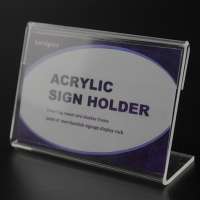 Acrylic label holder shelf talker tag price card display desk sign name card display picture frame stand