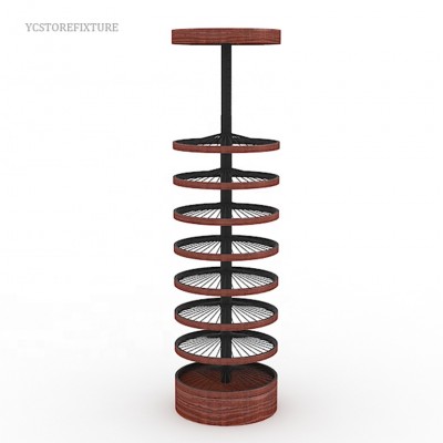 Best quality multi-level round wheels shape wine display rack