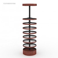 Best quality multi-level round wheels shape wine display rack