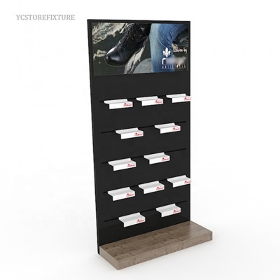 Latest design slatwall metal display shelf for shoe boutique