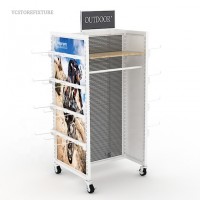 Fashion design sport accessories and clothes store display racks