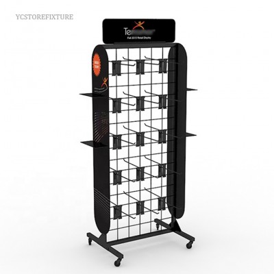 Retail store double sided metal sock display stand