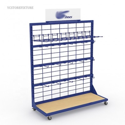 Retail store fixtures floor metal hanging shoe display stand