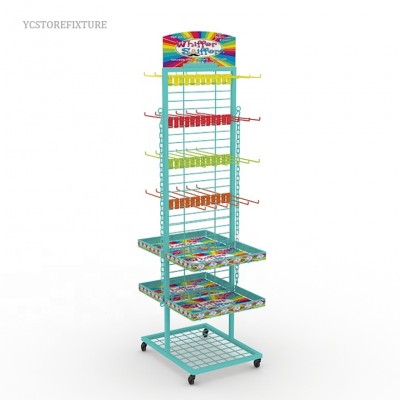 Factory direct sales metal wire kids toy display stand with wheels