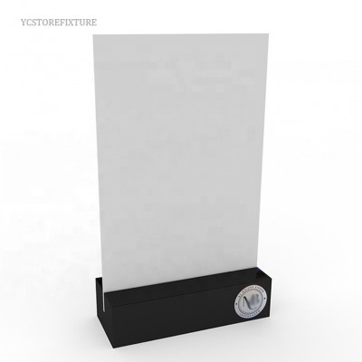 Customized size tabletop clear acrylic poster menu holder