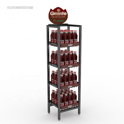 Superior quality 4-tier metal rack display for juices