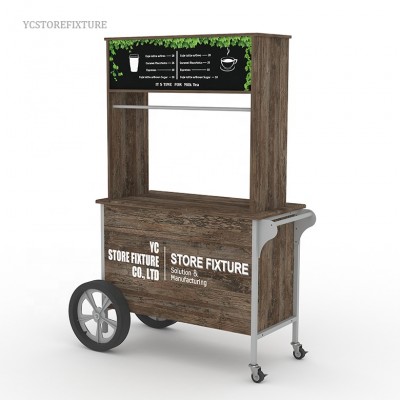 Latest design wooden food bike coffee vending cart for sale